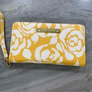 Betsy Johnson Floral clutch mustard yellow, new without tags